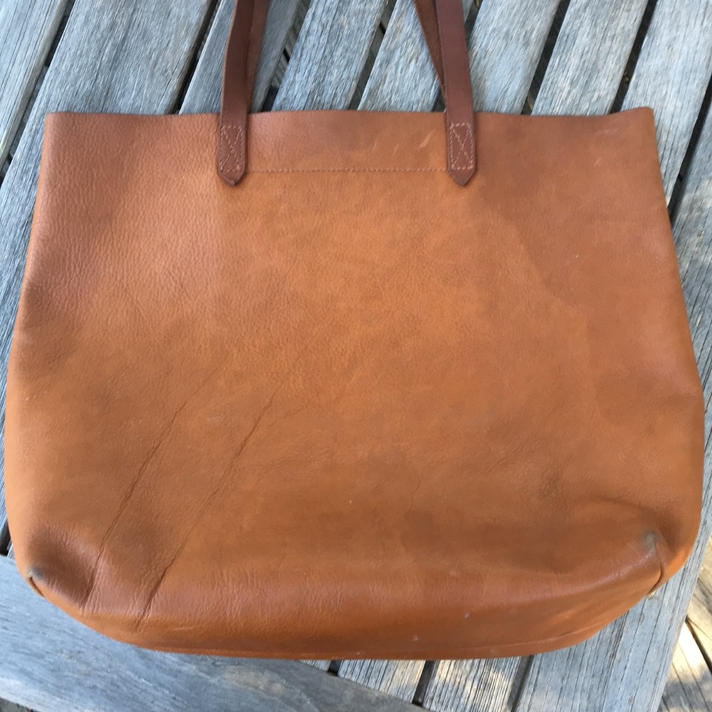Madewell Large Leather Transport Tote un Saddle